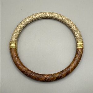 Vintage Elegant Two-Tone Bangle Cuff Statement Bracelet